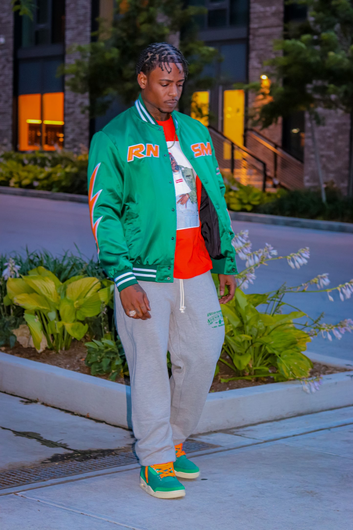 RNSM Legends Green Satin Bomber